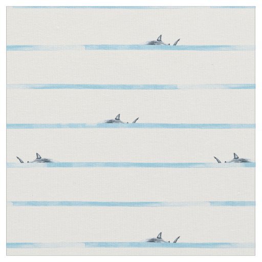 Dangerous Stripes shark in the sea deep water  Fabric