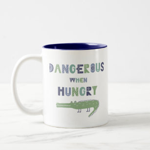 Dangerous when hungry baby alligator Two-Tone coffee mug