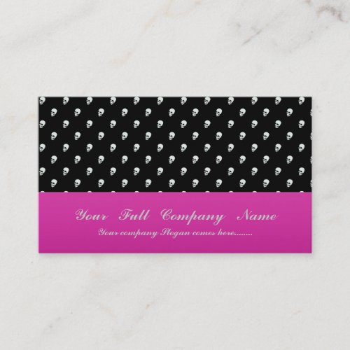 Dangerous white skull on retro black surface business cards