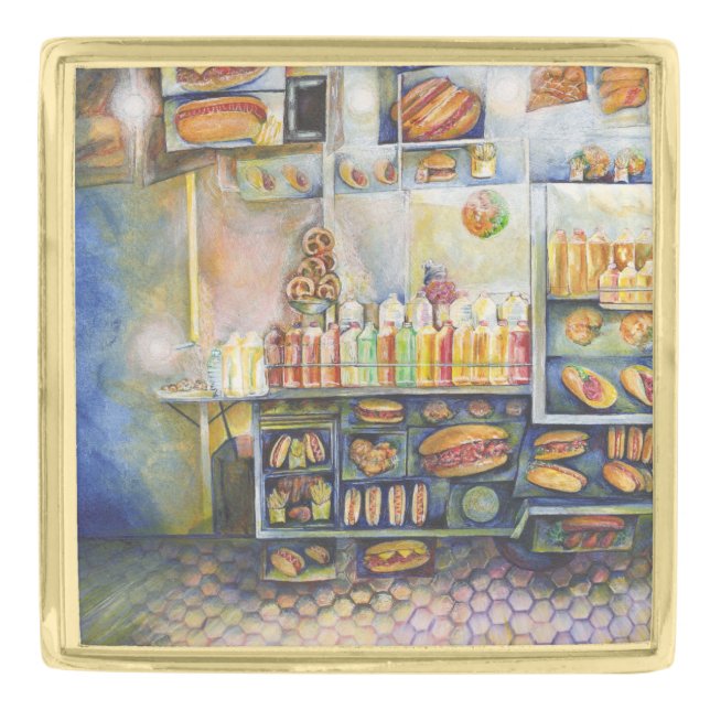 Dangerously Close To Fun Gold Finish Lapel Pin (Front)