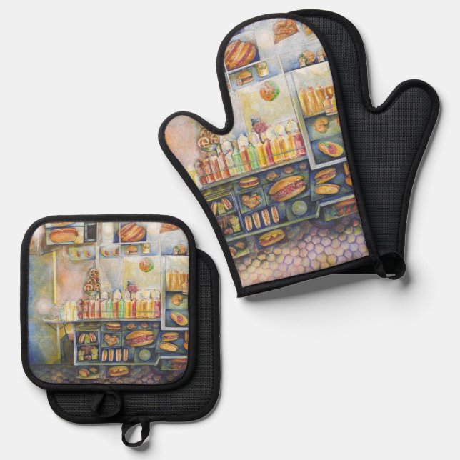 Dangerously Close to Fun Oven Mitt & Pot Holder Set (Front/Back)