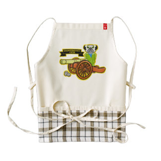 Dangerously Cute Pug With A Cannon Zazzle HEART Apron