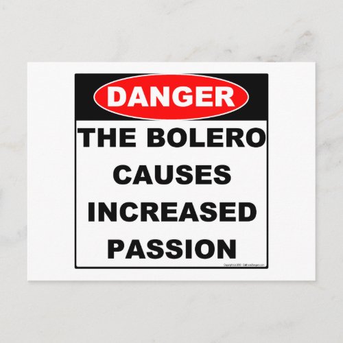 Dangers of Bolero Postcard