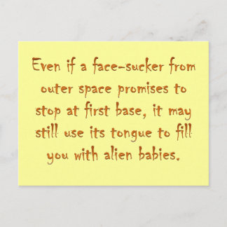 Dangers of online dating (an alien) postcard