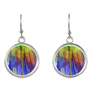 Dangle Silver Plated Abstract Trees Earrings