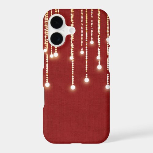 Dangling Glowing Lights on Red iPhone 17 Case