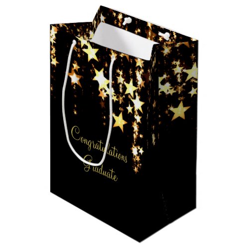 Dangling Gold Stars Medium Gift Bag