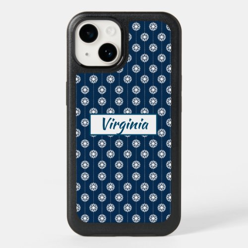 Dangling Little Stars over Navy Blue OtterBox iPhone 14 Case