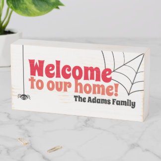 Dangling Spider Wooden Box Sign