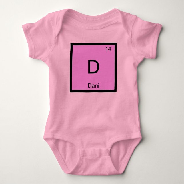 Dani Name Chemistry Element Periodic Table Baby Bodysuit (Front)