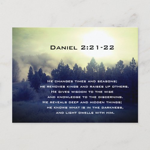 Daniel 221_22 He changes times and seasons  Postcard