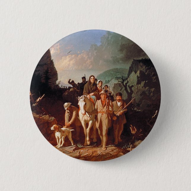 Daniel Boone escorting settlers  Button (Front)