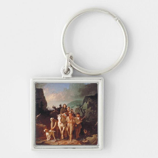 Daniel Boone escorting settlers  Keychain (Front)