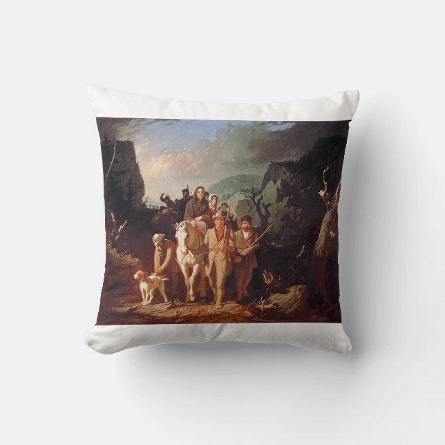 Daniel Boone escorting settlers  Throw Pillow (Front)