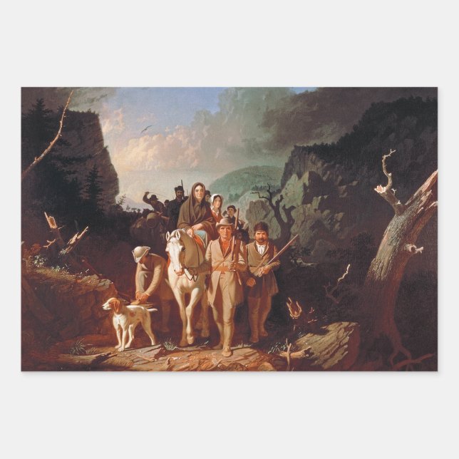 Daniel Boone escorting settlers  Wrapping Paper Sheets (Front)