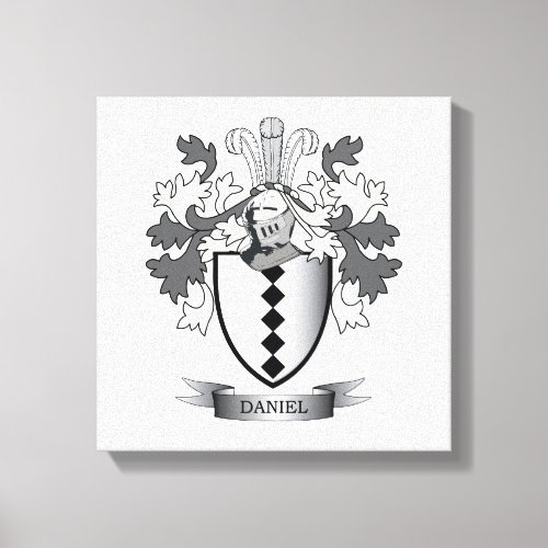Daniel Family Crest Coat of Arms Canvas Print