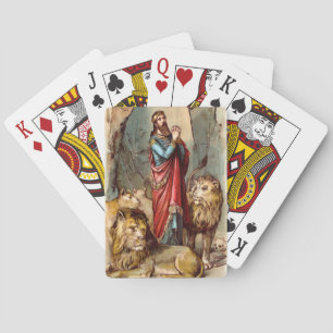 Daniel in the lion`s den playing cards