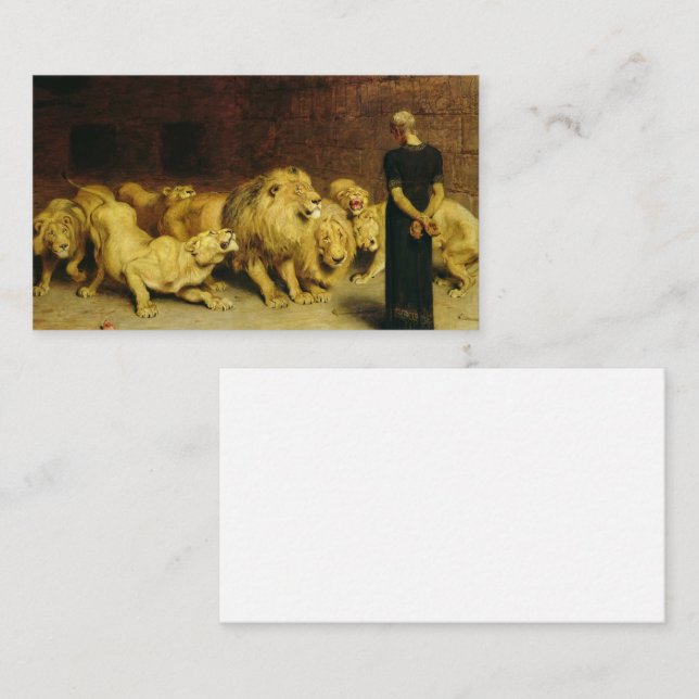Daniel in the Lions' Den, 1872 by Briton Riviere Business Card (Front/Back)