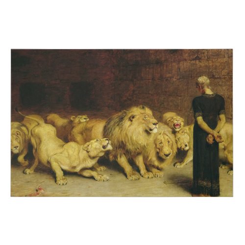 Daniel in the Lions Den 1872 by Briton Riviere Faux Canvas Print