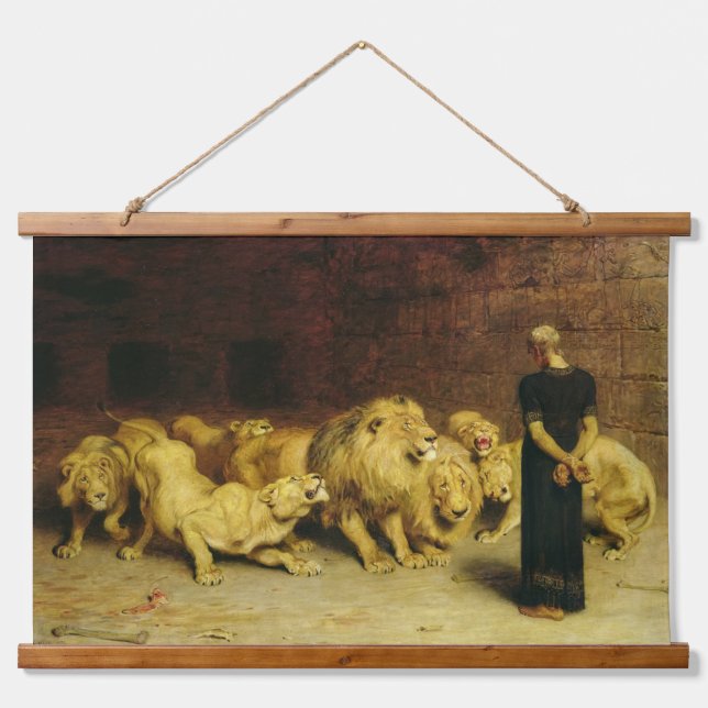 Daniel in the Lions' Den, 1872 by Briton Riviere Hanging Tapestry (Front)