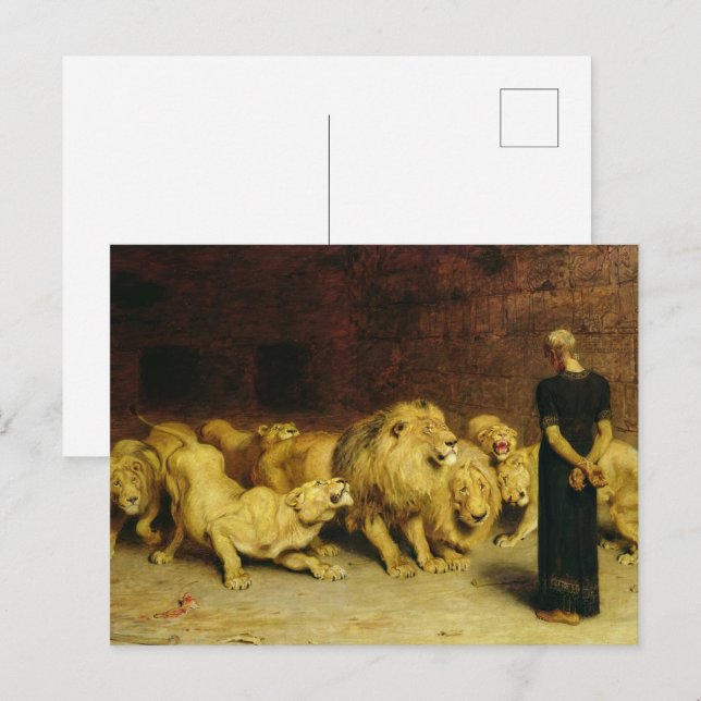 Daniel in the Lions' Den, 1872 by Briton Riviere Holiday Postcard (Front/Back)