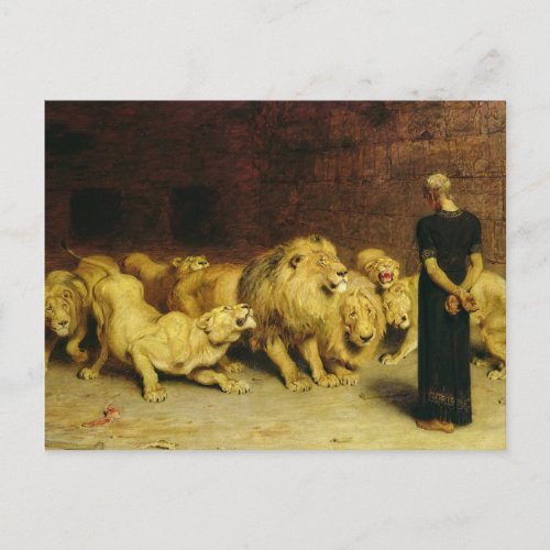 Daniel in the Lions Den 1872 by Briton Riviere Invitation Postcard