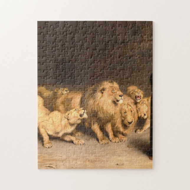 Daniel In The Lions Den 1872 By Briton Riviere Jigsaw Puzzle (Vertical)