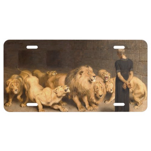 Daniel In The Lions Den 1872 By Briton Riviere License Plate