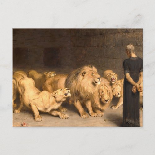 Daniel In The Lions Den 1872 By Briton Riviere Postcard