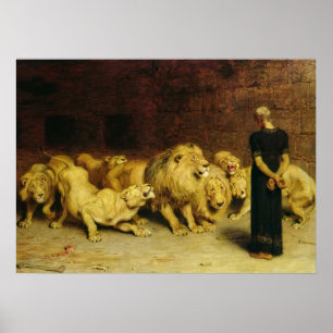 Daniel in the Lions' Den, 1872 by Briton Riviere Poster