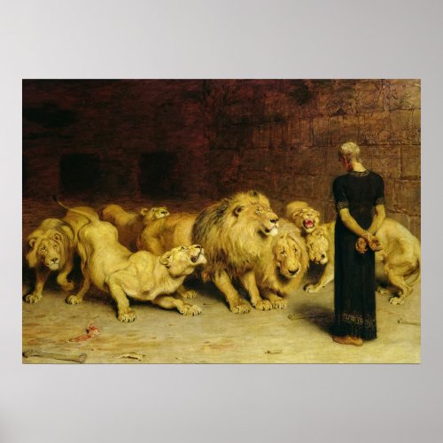 Daniel in the Lions Den 1872 by Briton Riviere Poster