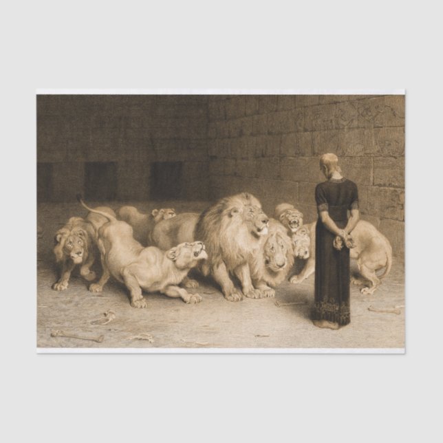 Daniel in the Lions Den, 1875 by Briton Riviere Tissue Paper (Front)