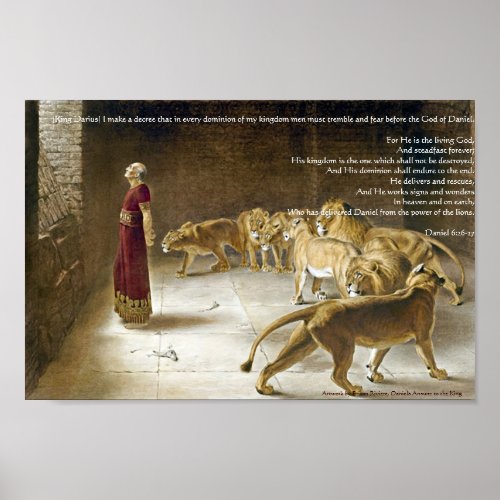 Daniel in the Lions Den Bible Art Print