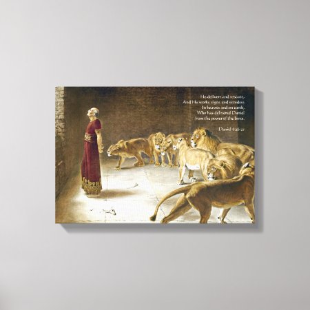 Daniel In The Lion's Den Bible Art Scripture Canvas Print