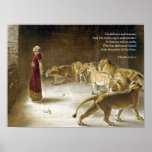 Daniel In The Lion&#39;s Den Bible Art Scripture Poster at Zazzle