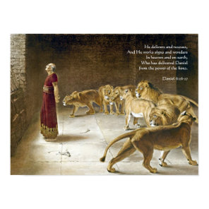 Daniel in the Lion's Den Bible Art Scripture Poster