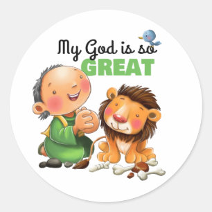 Daniel in the lions den Bible verse sticker