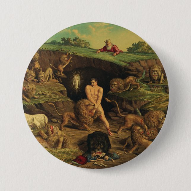 Daniel in the Lions' Den Button (Front)