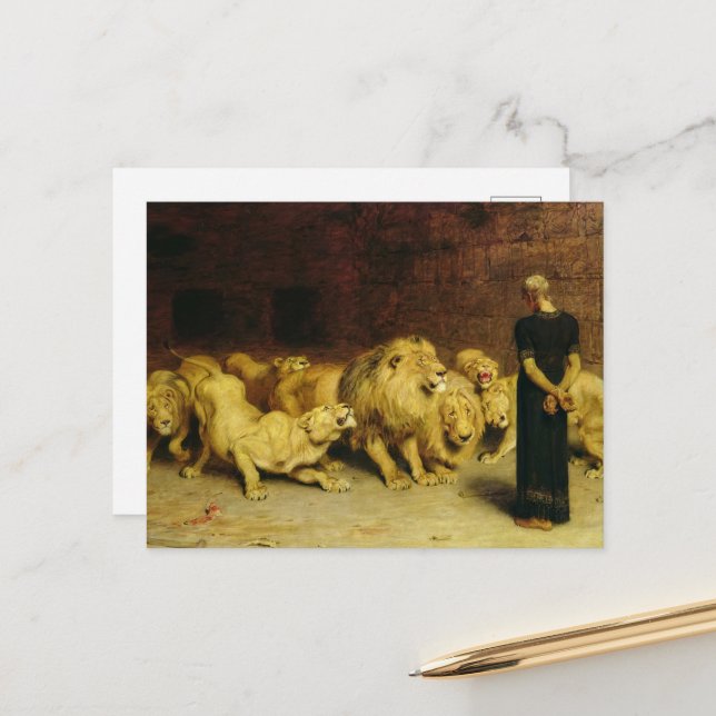 Daniel in the Lions' Den by Briton Riviere Holiday Postcard (Front/Back In Situ)