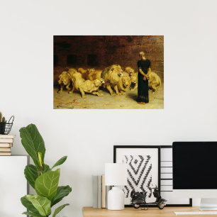Daniel in the Lions' Den by Briton Riviere Poster