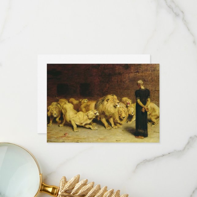 Daniel in the Lions' Den by Briton Riviere Thank You Card (Front/Back In Situ)
