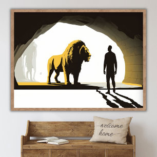 Daniel in the Lion's Den, Jesus Bible Art, Modern Poster