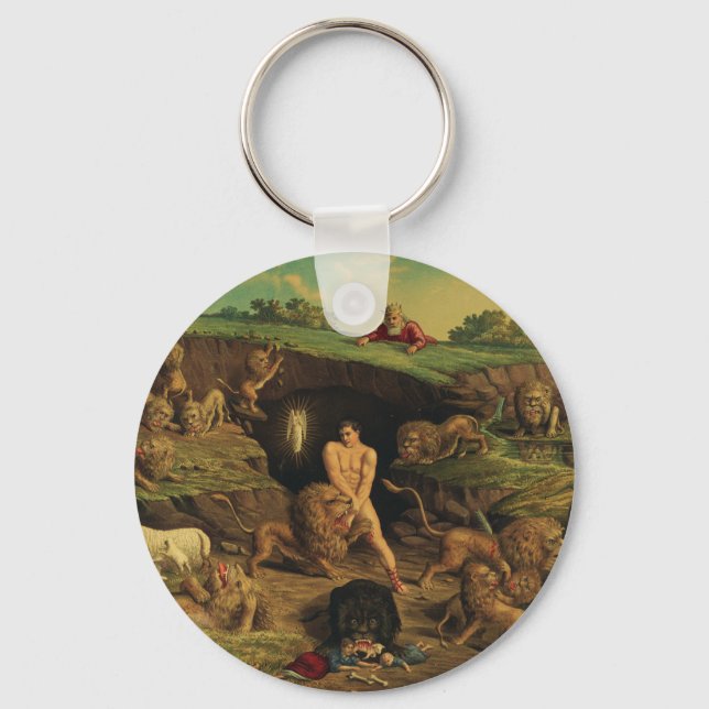 Daniel in the Lions' Den Keychain (Front)