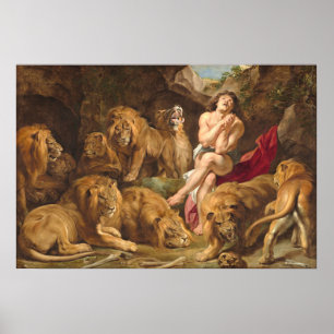 Daniel in the Lions' Den - Rubens Fine Art Poster