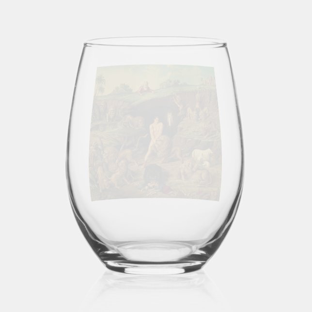 Daniel in the Lions' Den Stemless Wine Glass (Front)