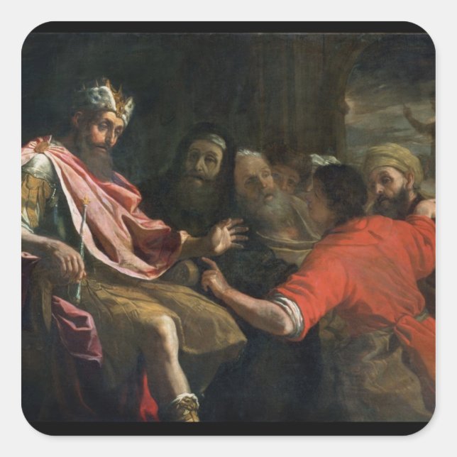 Daniel Interpreting Nebuchadnezzar's First Dream ( Square Sticker (Front)