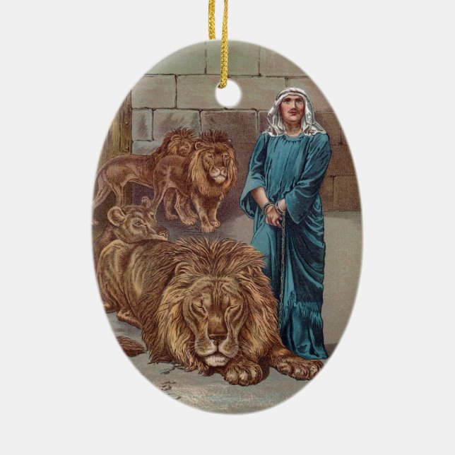 Daniel Lions Den Ceramic Ornament (Back)