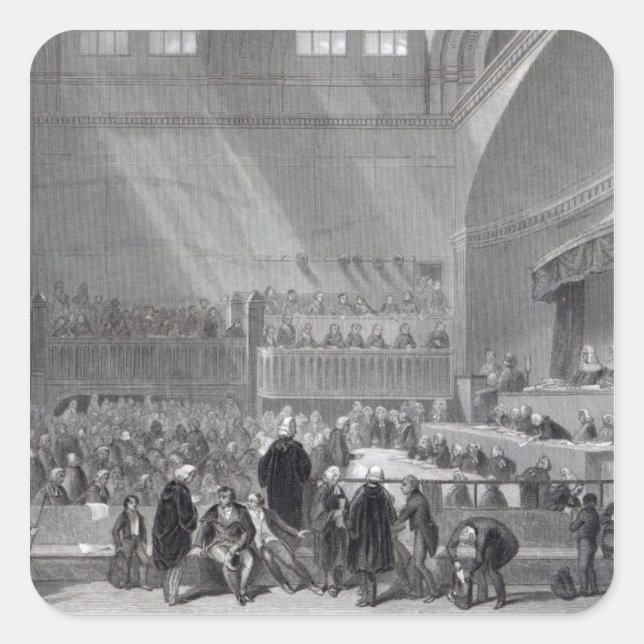 Daniel O'Connell standing trial in 1844 Square Sticker (Front)