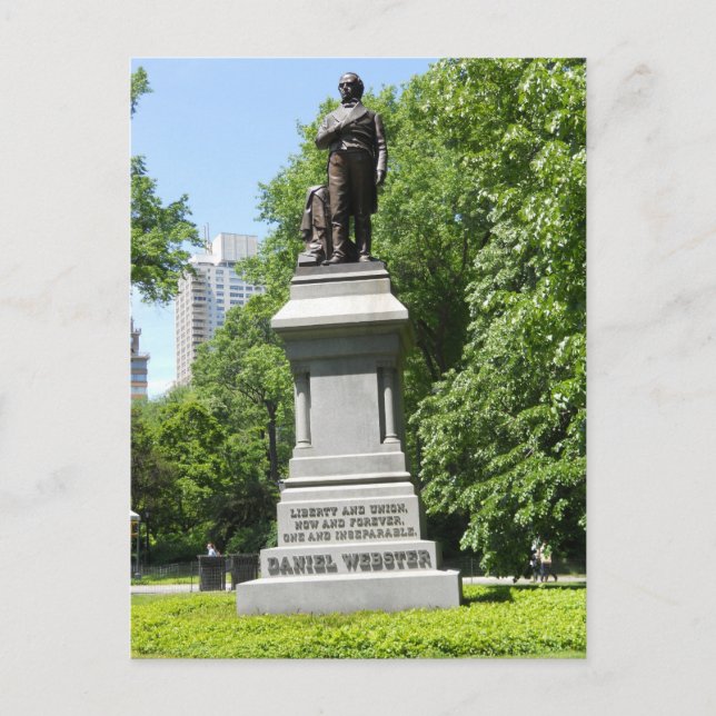 Daniel Webster Statue Central Park NY Postcard (Front)