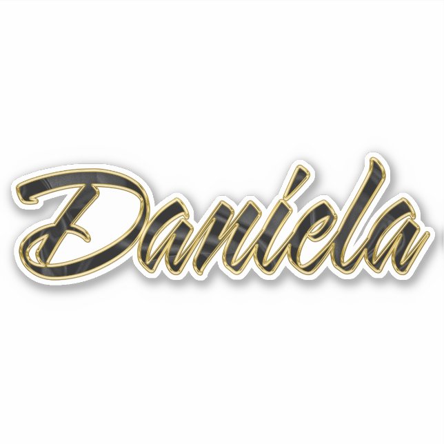 Daniela black gold lettering Sticker (Front)
